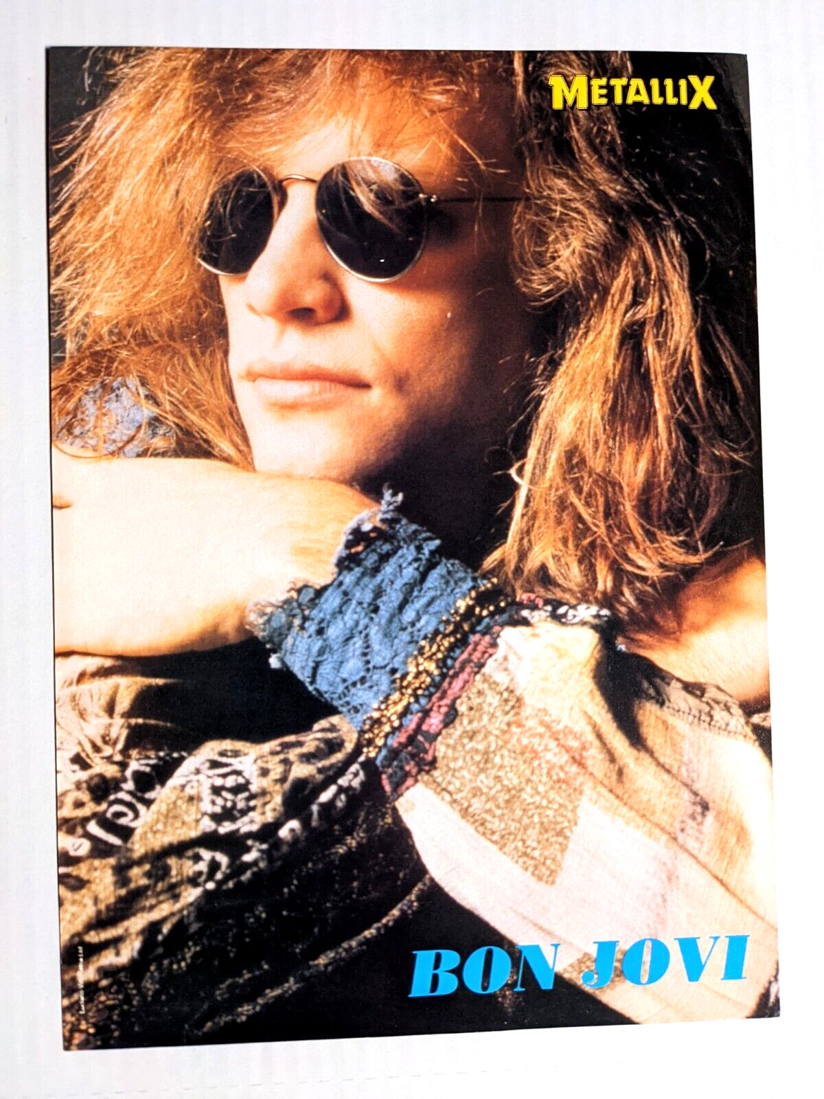Jon Bon Jovi / Iron Maiden / 1980's Magazine Full Page Pinup Poster Clipping