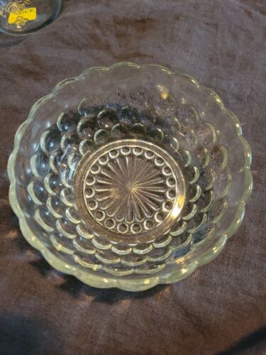 Vintage Hobnail Bubble Glass Dessert Bowl By Anchor Hocking Glass 1963