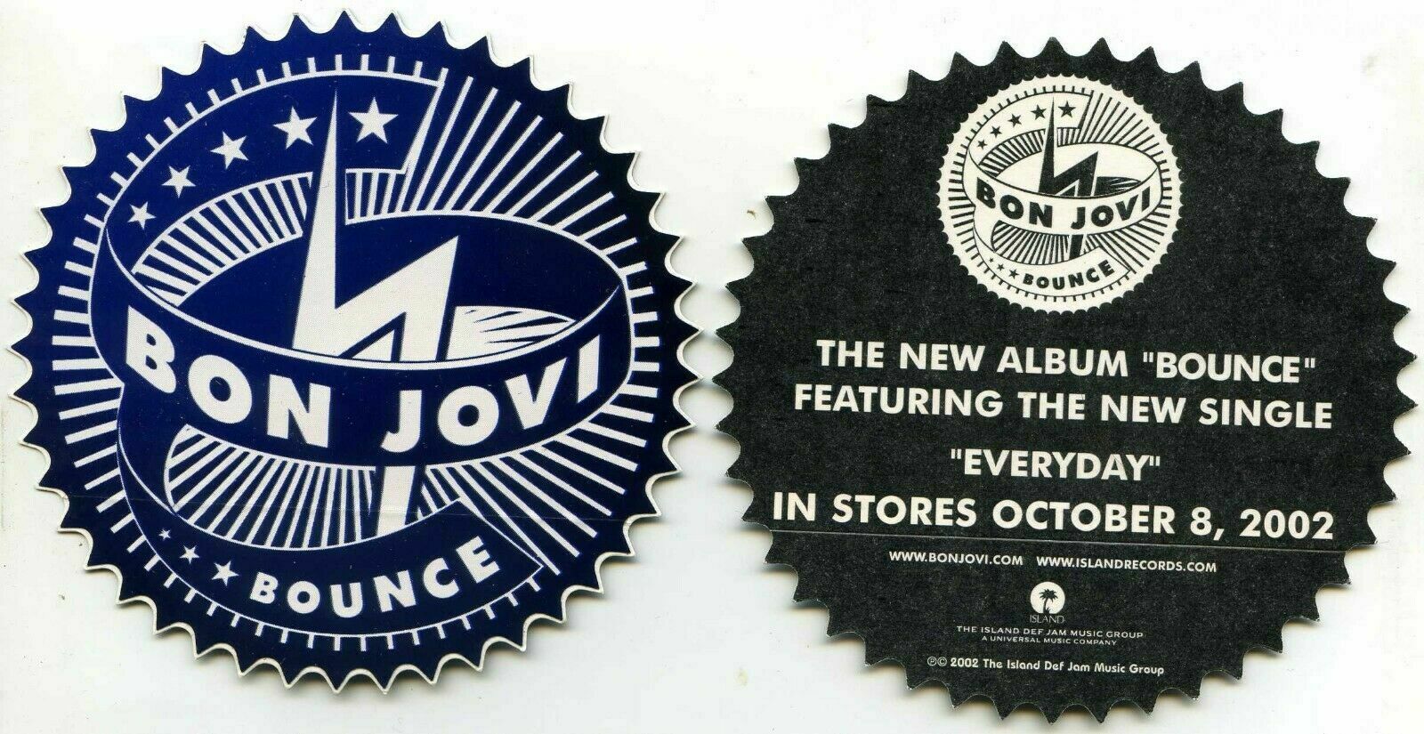 Bon Jovi Bounce Promo Sticker Jon Bon Jovi  Richie Sambora