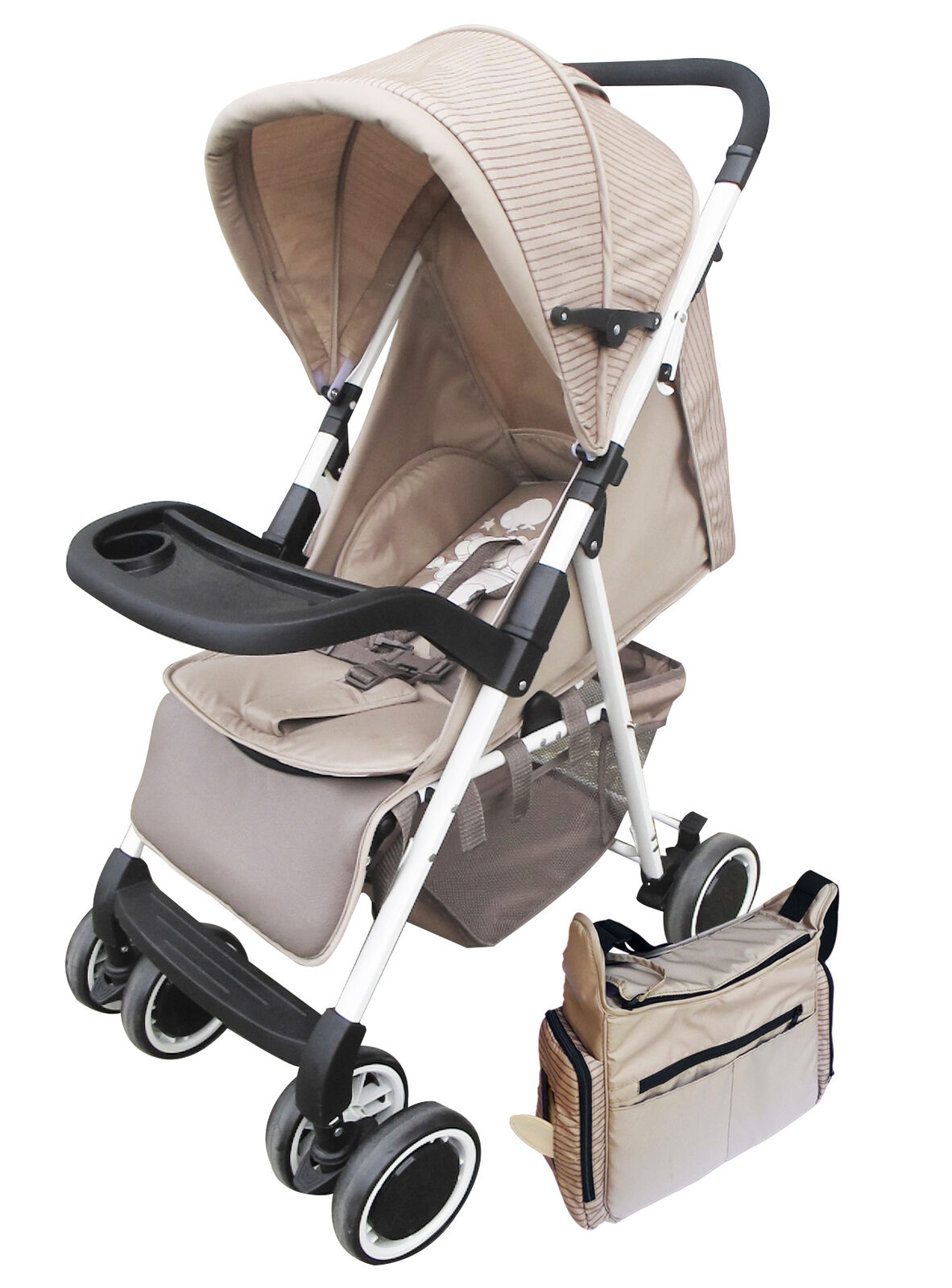 Amoroso No.26782 Brown Convenient Stroller With Diaper Bag