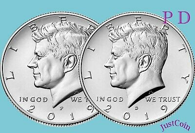 2019 P&d Kennedy Half Dollar Set Clad Two Coins Set Uncirculated