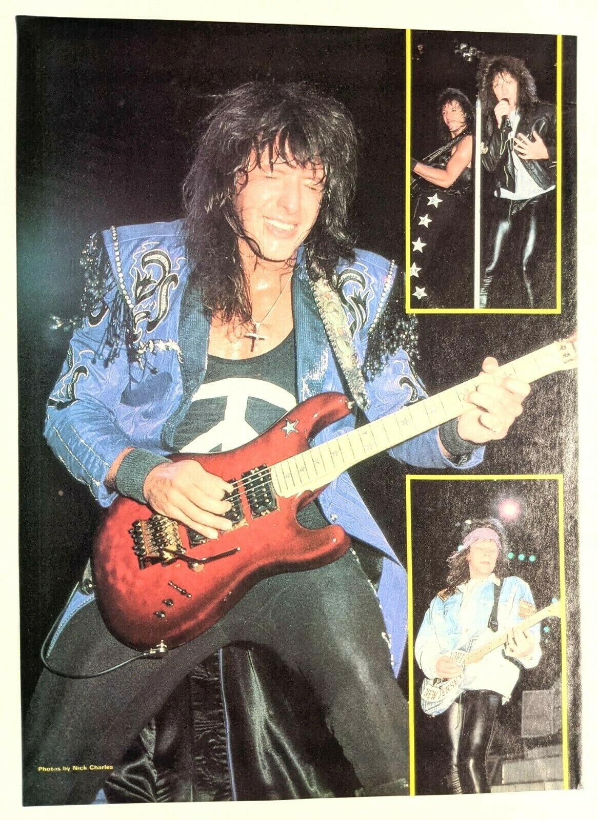 Bon Jovi / Richie Sambora Live / Magazine Full Page Pinup Poster Clipping (4)