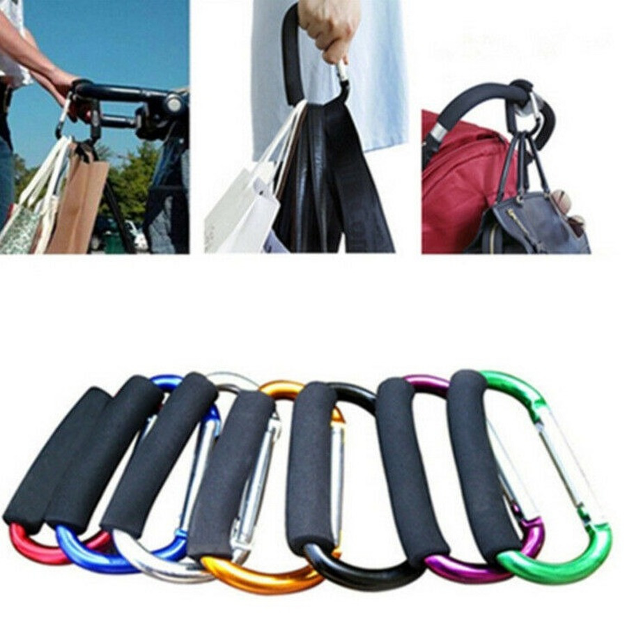 Buggy Clips Coloured Large Pram Pushchair Shopping Bag Hook Mummy Carry Clip X1