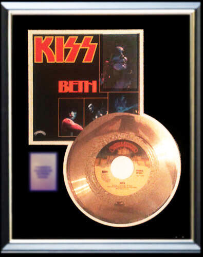 Kiss  Beth 45 Rpm Gold Metalized Record Rare Non Riaa  Award